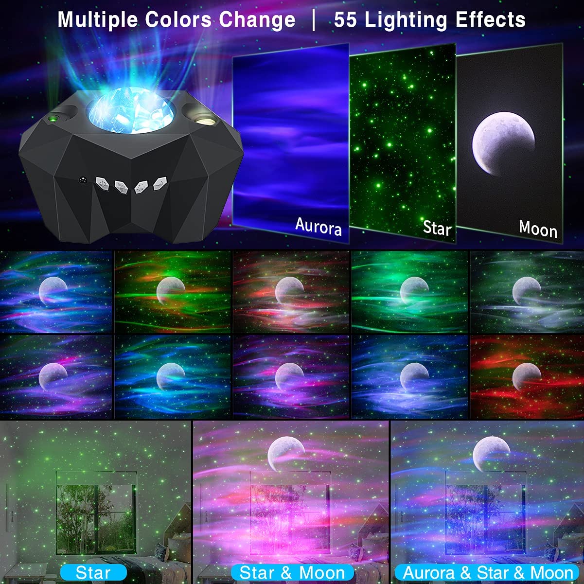 Northern Lights Star Projector - Mabenir