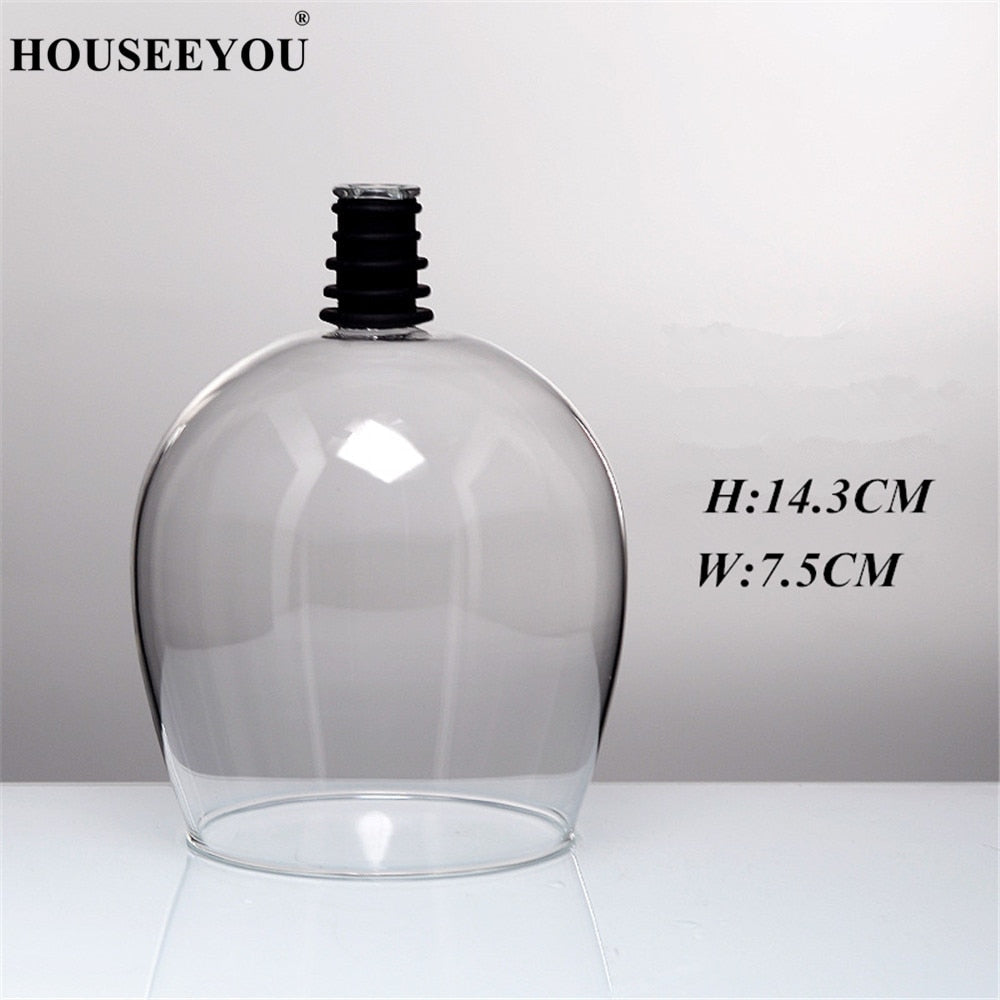 HOUSEEYOU Creative Red Wine Champagne Glass Cup with Silicone Seal Drink Directly from Bottle Crystal Glasses Cocktail Mug 260ML - Mabenir