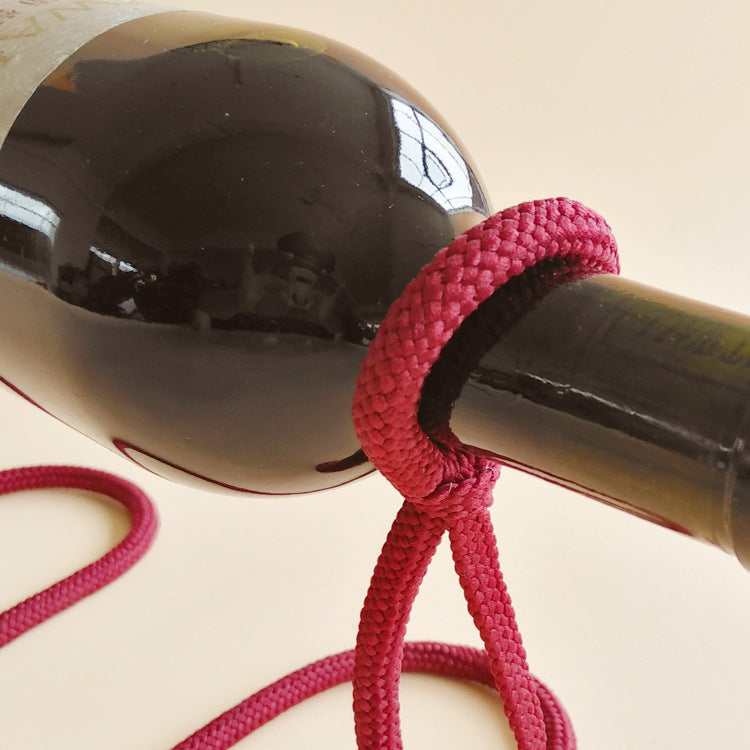 Suspended Rope Wine Bottle Holder - Mabenir