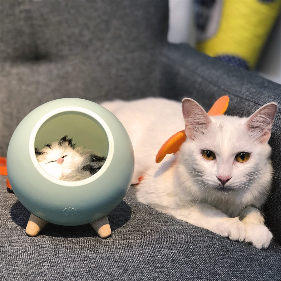 LED Cat Light USB Touch Night Llight Bionic Cat Stepless Dimming Atmosphere Night Light Room Decoration Lamp Holiday Gift - Mabenir