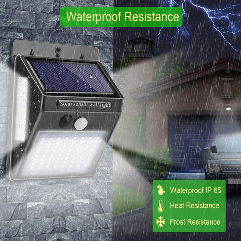 Garden Solar Lamp PIR Motion Sensor LED Solar Light Solar Powered By Sunlight Waterproof for Outdoor Wall Street Decoration - Mabenir