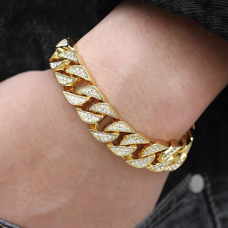 Miami Gold Curb Cuban Bracelet - Mabenir