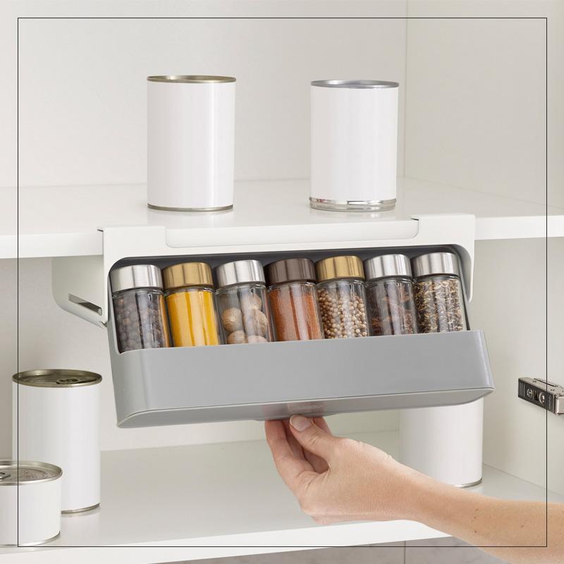 Kitchen Self-Adhesive Wall-Mounted Spice Organizer - Mabenir