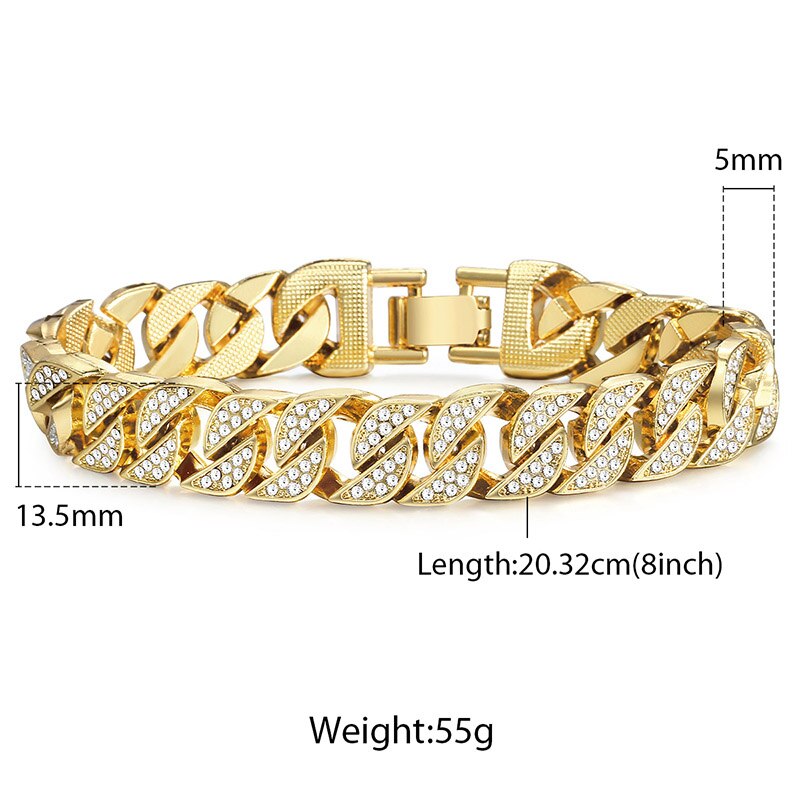 Miami Gold Curb Cuban Bracelet - Mabenir