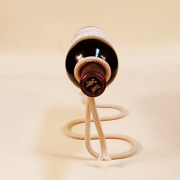 Suspended Rope Wine Bottle Holder - Mabenir