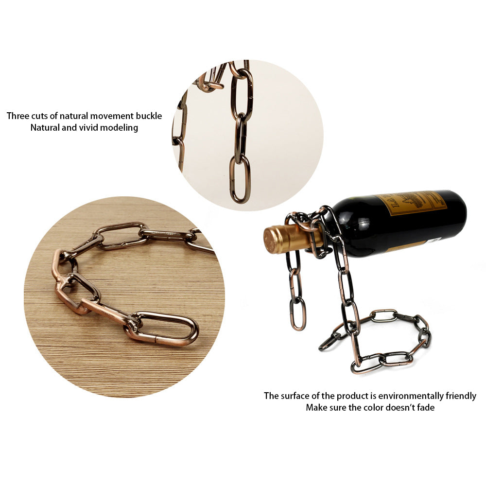 Magic Iron Chain Wine Bottle Holder - Mabenir