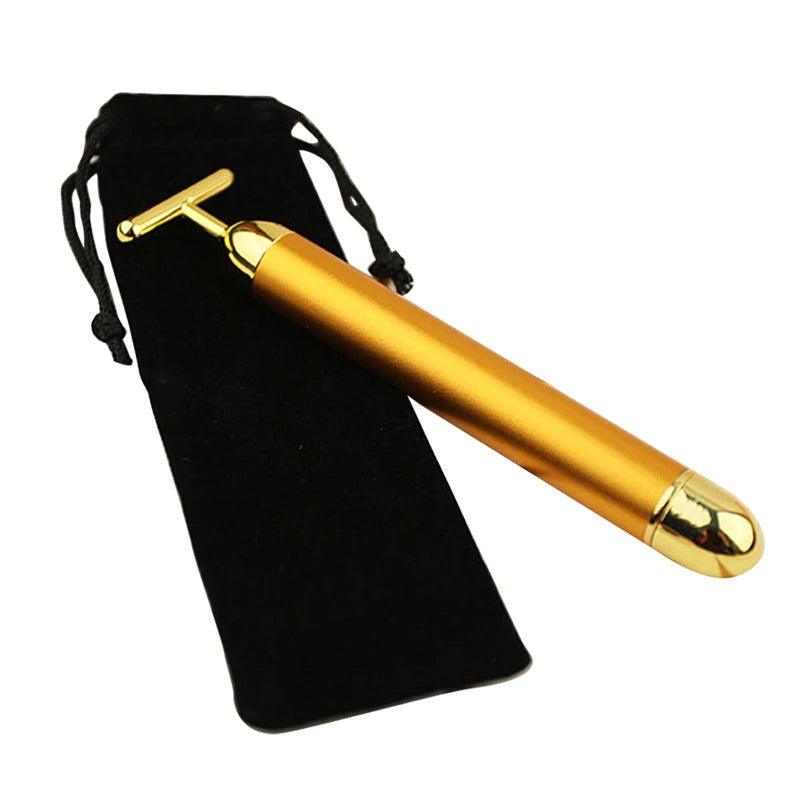 Energy 24K Gold T Beauty Bar Facial Roller Massager - Mabenir