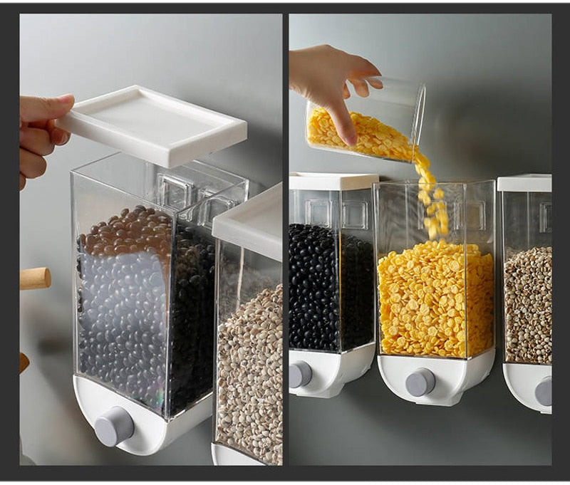 Wall-Mounted Kitchen Multi-Grain Sealed Jars - Mabenir