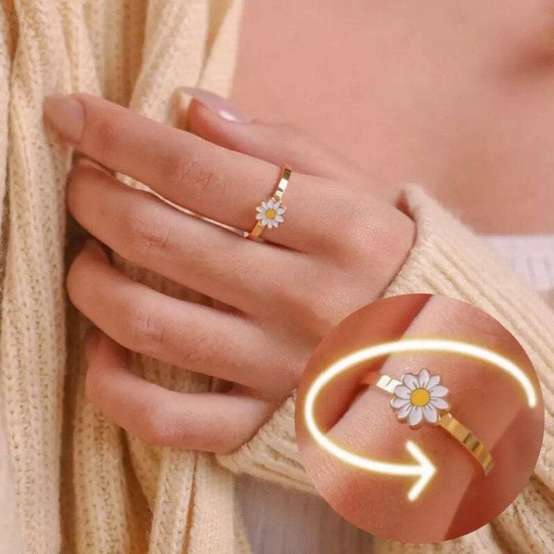 Fidget Spinner Rotatable Ring For Women - Mabenir