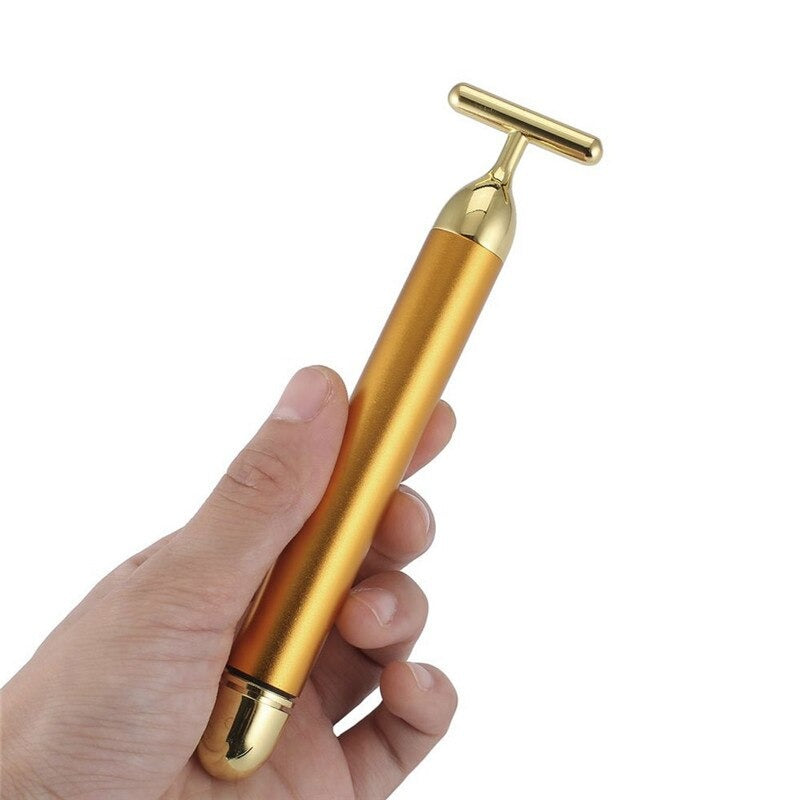 Energy 24K Gold T Beauty Bar Facial Roller Massager - Mabenir