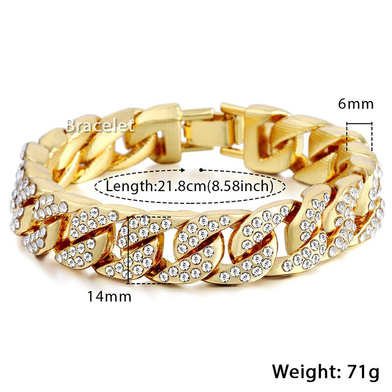 Miami Gold Curb Cuban Bracelet - Mabenir