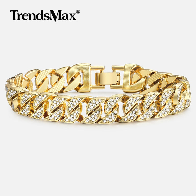 Miami Gold Curb Cuban Bracelet - Mabenir