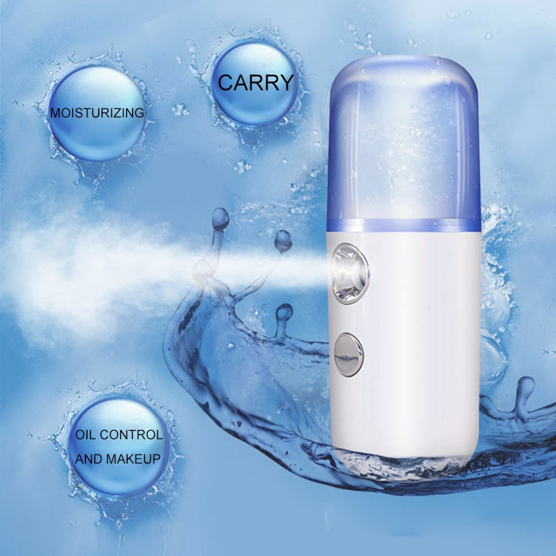 Nano Mist Facial Sprayer Beauty Instrument USB Face Steamer Moisturizing Beauty - Mabenir
