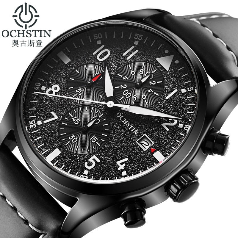 2019 Mens Business Watches Top Brand Luxury Waterproof Chronograph Watch - Mabenir