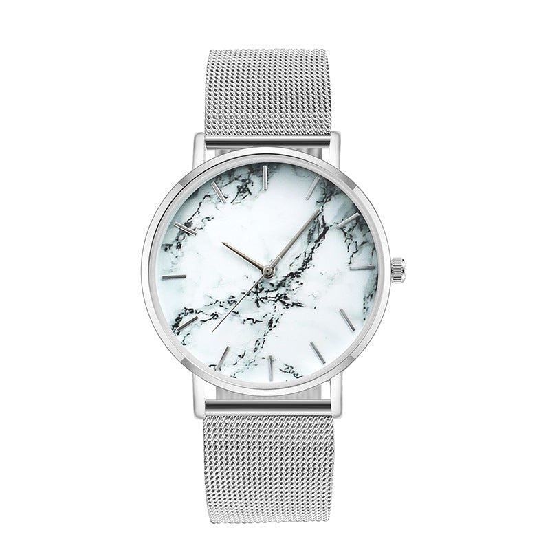 Fashion Rose Gold Mesh Band Creative Marble Female Wrist Watch Luxury Women Quartz Watches Gifts Relogio Feminino Drop Shipping - Mabenir