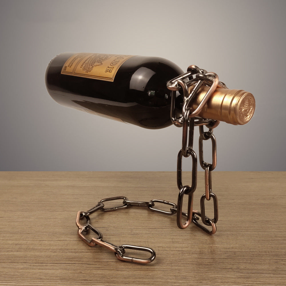 Magic Iron Chain Wine Bottle Holder - Mabenir