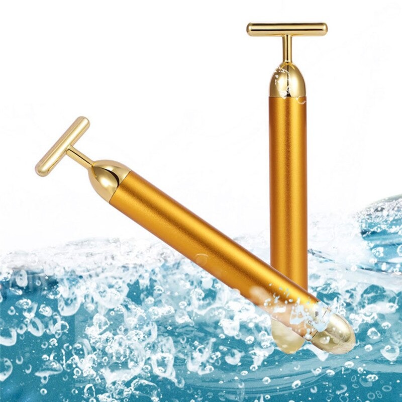 Energy 24K Gold T Beauty Bar Facial Roller Massager - Mabenir