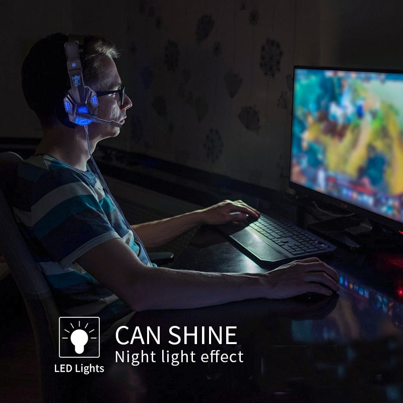 Led Light Wired Gamer Headset - Mabenir