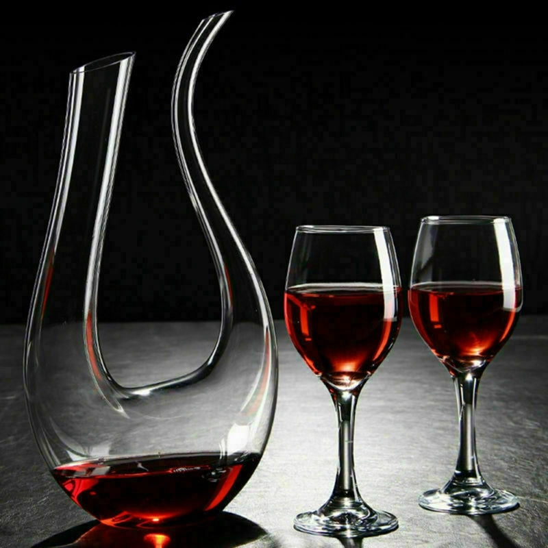 Crystal U-shaped 1500ml Wine Decanter - Mabenir