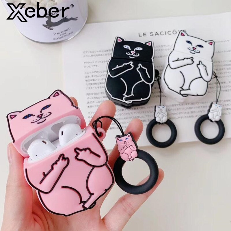 Cartoon Cat AirPods Case - Mabenir