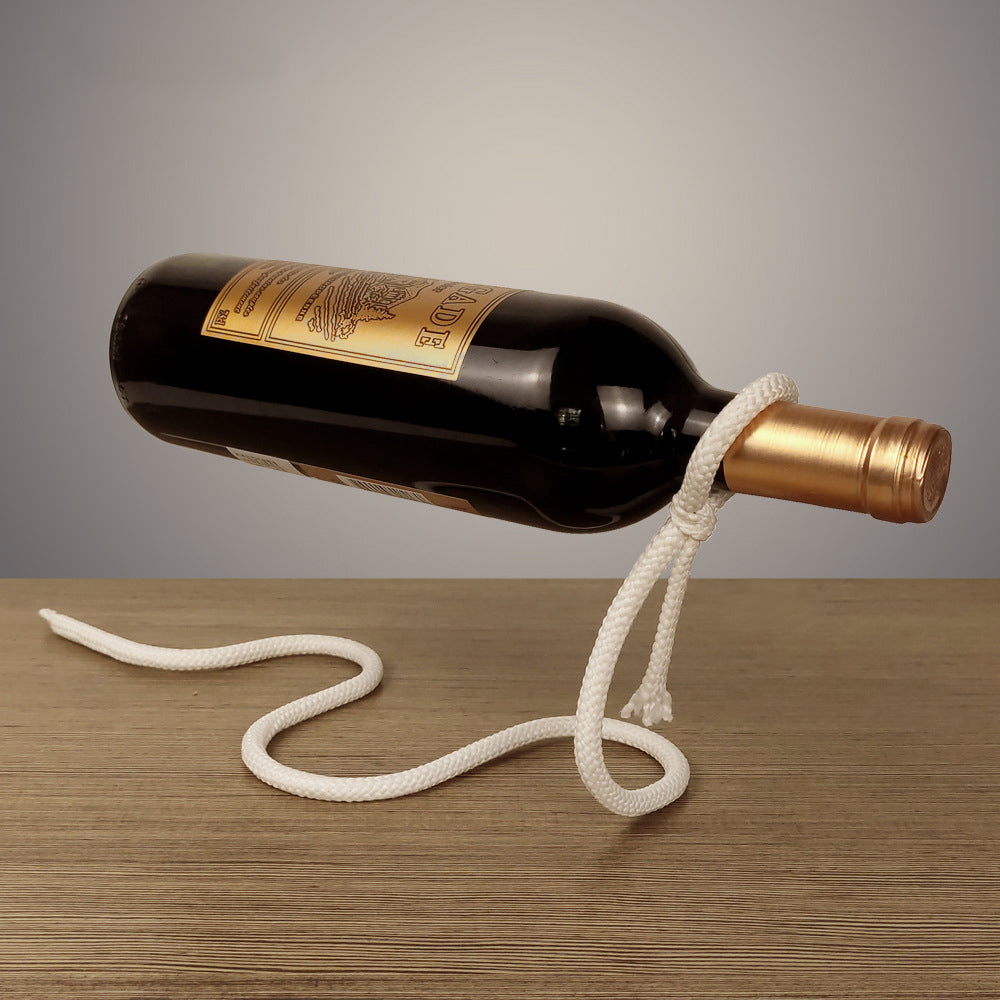 Suspended Rope Wine Bottle Holder - Mabenir